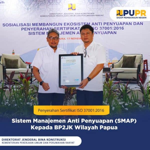 Penyerahan Sertifikat ISO 37001:2016 Sistem Manajemen Anti Penyuapan ...