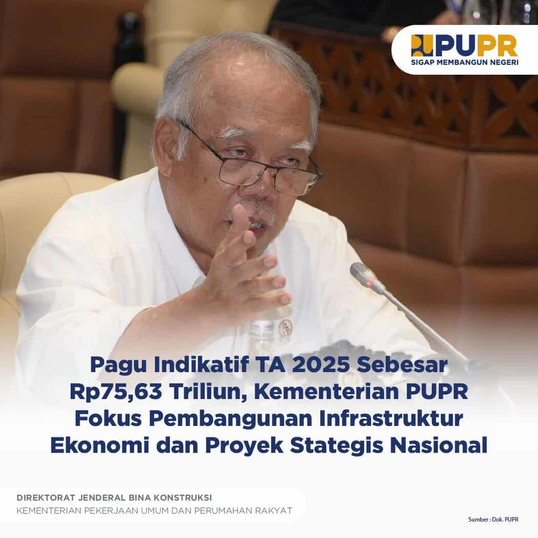 Pagu Indikatif TA 2025 Sebesar Rp75,63 Triliun, Kementerian PUPR Fokus ...